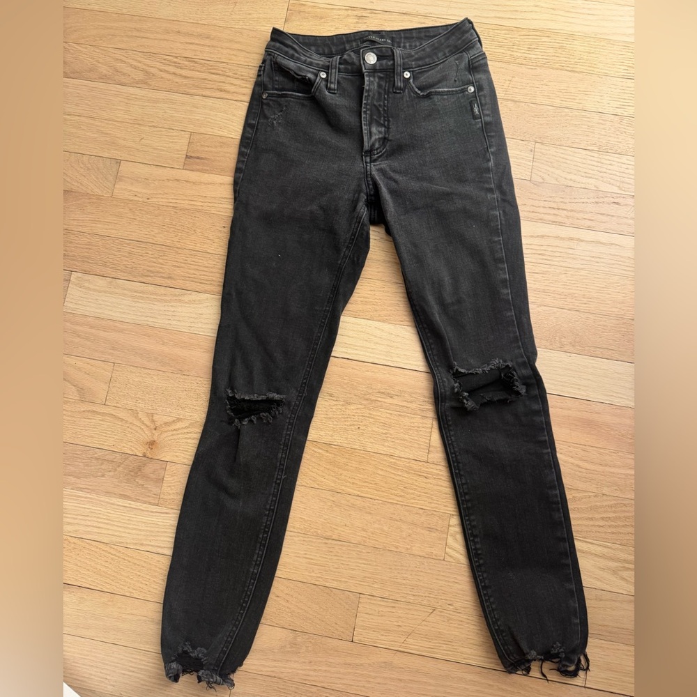 Silver Jeans Black Distressed Skinny Jeans